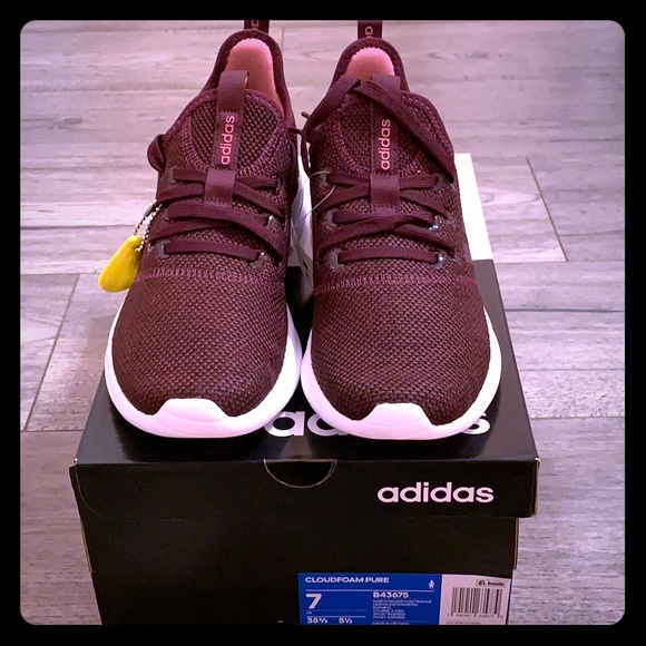 adidas cloudfoam pure women's sneakers maroon